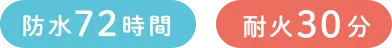 耐水72時間/耐火30分